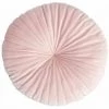 RIDEAUDISCOUNT Coussin Rond Non Déhoussable Diamètre 43 Cm En Velours Et Surpiqûre Rose Clair - Rose