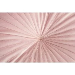 RIDEAUDISCOUNT Coussin Rond Non Déhoussable Diamètre 43 Cm En Velours Et Surpiqûre Rose Clair - Rose -France Coussin et housse de coussin Soldes Boutique 54463052 3