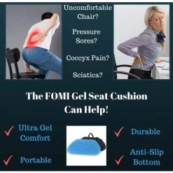 READCLY Coussin De Siège Orthopédique En Gel De Qualité Supérieure | 43 X 38 Cm | Pour Voiture, Un Camion, Chaise De Bureau, Fauteuil Roulant | Soulage Les Escarres, Soulagement De La Douleur Du Coccyx -France Coussin et housse de coussin Soldes Boutique 54472098 4