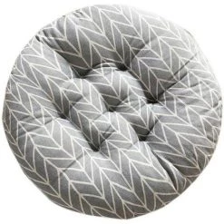 TANABATA 1 Coussin Rond épais Pour Chaise De Salle à Manger, Canapé, Dossier De Chaise Tabouret Tatami Matériaux : Coton Et Lin - Gris, Lin Coton, Gris, 45 X 45 Cm