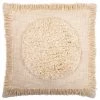 PRIVATEFLOOR Coussin Carré Design Boho Bali En Coton, Coussin + Rembourrage - Eva Blanc - Coton - Blanc