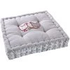 AUBRY GASPARD Coussin Carré En Coton Et Lin Poule Multicolore - Gris