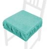 EMMEVI Coussin Pour Chaise En Coton Amovible Lavable Bande Élastique Couleur Pastel Unie - Turquoise