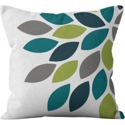 AIDUCHO Extérieur Housse De Coussin, Lot De 4 Imperméable Fleurs Et Oiseaux Bleus Et Verts Motif Canapé Taie D'oreiller Pour Patio Jardin Salon Chambre Décoration, 45x45cm -France Coussin et housse de coussin Soldes Boutique 55041182 4