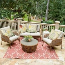 AIDUCHO Extérieur Housse De Coussin, Lot De 4 Imperméable Fleur Jaune Motif Canapé Taie D'oreiller Pour Patio Jardin Salon Chambre Décoration, 44x44cm -France Coussin et housse de coussin Soldes Boutique 55041198 4