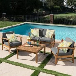 AIDUCHO Extérieur Housse De Coussin, Lot De 4 Imperméable Fleur Jaune Motif Canapé Taie D'oreiller Pour Patio Jardin Salon Chambre Décoration, 44x44cm -France Coussin et housse de coussin Soldes Boutique 55041198 5