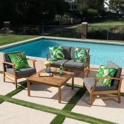 AIDUCHO Extérieur Housse De Coussin, Lot De 4 Imperméable Plante Tropicale Verte Motif Canapé Taie D'oreiller Pour Patio Jardin Salon Chambre Décoration, 45x45cm -Plantes Tropicales 01 -France Coussin et housse de coussin Soldes Boutique 55041239 3