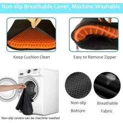 Coussin De Siège En Gel Respirant Avec Revêtement Antidérapant Pour Aider à Soulager Les Maux De Dos, Utilisé Dans Les Voitures, Les Bureaux, Les Fauteuils Roulants, Betterlife (Orange) -France Coussin et housse de coussin Soldes Boutique 55240425 4