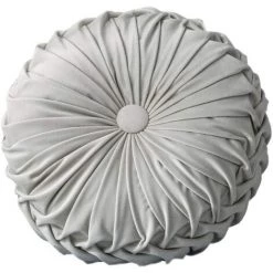 Betterlife Coussin Rond Plissé Rembourré Fait à La Main Pour La Maison, Le Canapé, La Chaise, Le Lit, La Voiture, Velours, 35cm X 35cm