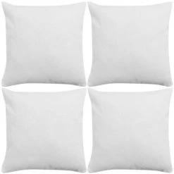 Housses De Coussin 4 Pcs Aspect De Lin Blanc 50x50 Cm VidaXL