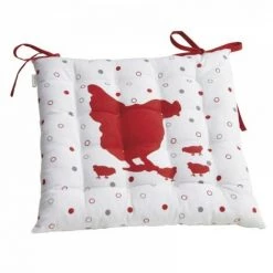 JARDIBRICODECO Coussin De Chaise Poule Rouge