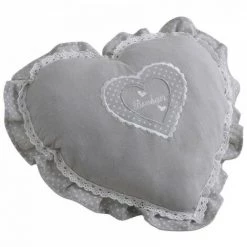 JARDIBRICODECO Coussin Coeur Gris