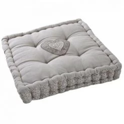 JARDIBRICODECO Coussin Coeur Carré En Coton Et Lin