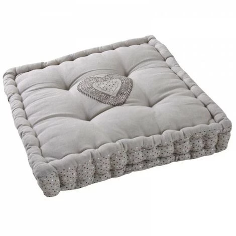 JARDIBRICODECO Coussin Coeur Carré En Coton Et Lin 1 JARDIBRICODECO Coussin Coeur Carré En Coton Et Lin