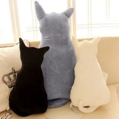 CADEAUX Mignon Chat Doux En Peluche Dos Ombre Jouet Canapé Oreiller Coussin De Siège Cadeau D'anniversaire (blanc) 30 Cm -France Coussin et housse de coussin Soldes Boutique 55459651 4