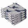 OVIALA Lot De 4 Galettes De Chaise Polyester Abaca Bleu 40x40x3 Cm - Bleu