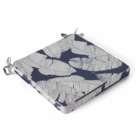 OVIALA Lot De 4 Galettes De Chaise Polyester Abaca Bleu 40x40x3 Cm - Bleu 2 OVIALA Lot De 4 Galettes De Chaise Polyester Abaca Bleu 40x40x3 Cm - Bleu – Image 2