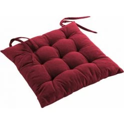 1001KDO POUR LA MAISON Coussin De Chaise Coton Recycle Grand Mistral Bordeaux
