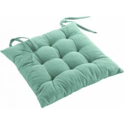 1001KDO POUR LA MAISON Coussin De Chaise Coton Recycle Grand Mistral Menthe