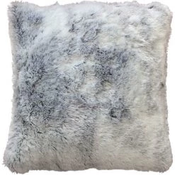 1001KDO POUR LA MAISON Housse De Coussin Imitation Fourrure Antartic Gris