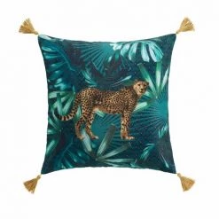 1001KDO POUR LA MAISON Coussin Blue Garden Leopard