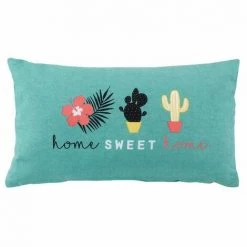 1001KDO POUR LA MAISON Coussin Déhoussable Pacifique Cactus Menthe