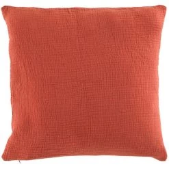 1001KDO POUR LA MAISON Coussin Gaze De Coton 40x40cm Angeliase Terracotta