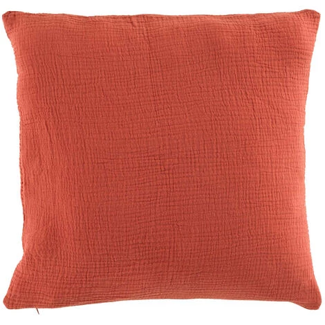 1001KDO POUR LA MAISON Coussin Gaze De Coton 40x40cm Angeliase Terracotta 1 1001KDO POUR LA MAISON Coussin Gaze De Coton 40x40cm Angeliase Terracotta