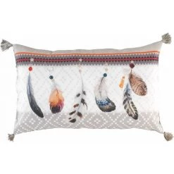 1001KDO POUR LA MAISON Coussin Pompons Ika-plumes 30x50cm