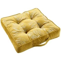 1001KDO POUR LA MAISON Coussin De Sol 40x40cm Adelor Jaune