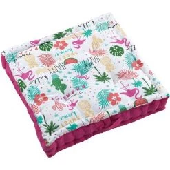 1001KDO POUR LA MAISON Coussin De Sol Matelassé Flamant Rose 60cm