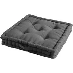 1001KDO POUR LA MAISON Coussin De Sol Matelassé Anthracite 60cm