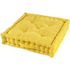 1001KDO POUR LA MAISON Coussin De Sol Matelassé Jaune 45cm