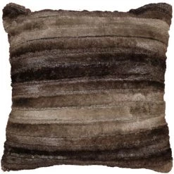 1001KDO POUR LA MAISON Coussin Polyester A Poil Doux 40 X 40 Cm Modele Imitation Fourrure Noli Marron Chocolat