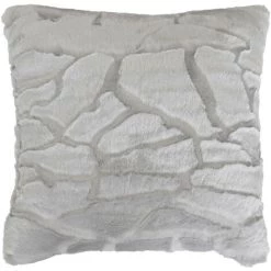 1001KDO POUR LA MAISON Coussin A Poil Doux 40 X 40 Cm Imitation Fourrure Ecaille Gris