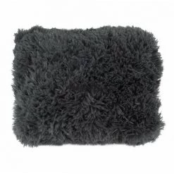 1001KDO POUR LA MAISON Coussin A Poil Doux 40 X 40 Cm Imitation Fourrure Marilou Anthracite