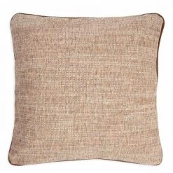 RIDEAUDISCOUNT Housse De Coussin 40 X 40 Cm Déhoussable Chiné Passepoil Camel - Brun