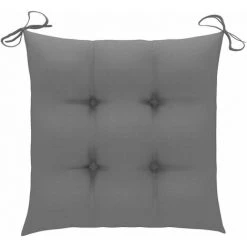 INLIFE Coussins De Chaise 2 Pcs Gris 40x40x7 Cm Tissu