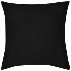 INLIFE Housses De Coussin 4 Pcs Coton Noir 50x50 Cm