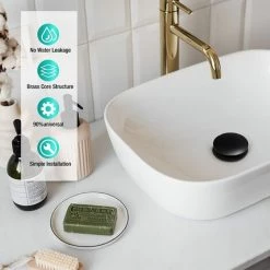 CATHERINE Bouchon De Vidange Escamotable, Bouchon Escamotable Sans Trop-plein, Bouchon D'évier Escamotable Universel, Bouchon D'évier, Bouchon De Vidange D'évier, Bouchon De Vidange Noir Pour Lavabos Et Vasques -France Coussin et housse de coussin Soldes Boutique 55654565 4