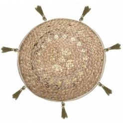 ATMOSPHERA, CRÉATEUR D'INTÉRIEUR Coussin De Sol Jute Shine D38 - Beige -France Coussin et housse de coussin Soldes Boutique 55814175 3