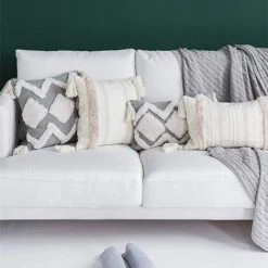 BEARSU Housses De Coussin Modernes - Simples Et Géométriques - Tricotées - Décoratives - Beige - Pour Canapé Et Salon 8 BEARSU Housses De Coussin Modernes - Simples Et Géométriques - Tricotées - Décoratives - Beige - Pour Canapé Et Salon -France Coussin et housse de coussin Soldes Boutique 55870890 4