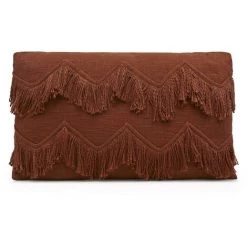 OZAIA Lot De 2 Coussins 100% Coton à Franges BONEL - 30 X 50 Cm - Terracotta - Terracotta -France Coussin et housse de coussin Soldes Boutique 55883028 4