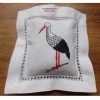 Coussin Lavande Cigogne Brodé Main FUIENKO