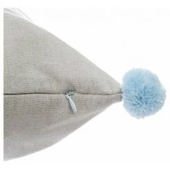 10 Coussins Brodés Pompons - Gris FUIENKO -France Coussin et housse de coussin Soldes Boutique 56062492 3