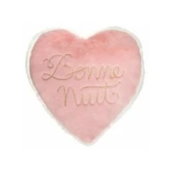 Coussin - Coussin Coeur Brodé - L 43 Cm X H 39,5 Cm - Rose 37,5 Cm FUIENKO