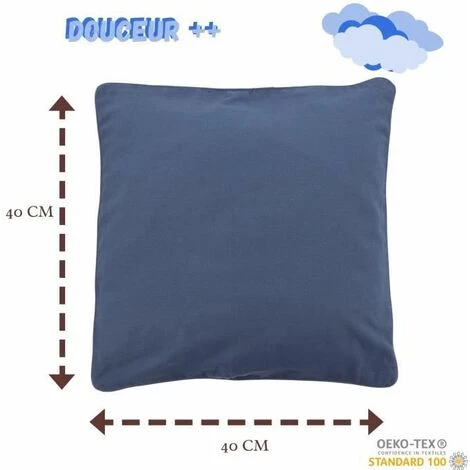 Coussin 40X40 Cm Matelassé Amovible Avec Fermeture éclair Fermeture éclair Bleu Garniture FUIENKO 2 Coussin 40X40 Cm Matelassé Amovible Avec Fermeture éclair Fermeture éclair Bleu Garniture FUIENKO – Image 2