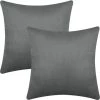 BENOBBY KIDS Lot De 4 Taies D'oreiller De Coussin, Taies D'oreiller Décoratives Grises, Oreiller De Canapé Gris Uni, Taies D'oreiller En Velours Doux, Housses De Coussin Carrées Pour Chaise De Canapé-lit, 45,72 X 45,72 Cm