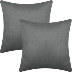 BENOBBY KIDS Lot De 4 Taies D'oreiller De Coussin, Taies D'oreiller Décoratives Grises, Oreiller De Canapé Gris Uni, Taies D'oreiller En Velours Doux, Housses De Coussin Carrées Pour Chaise De Canapé-lit, 45,72 X 45,72 Cm