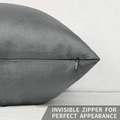 BENOBBY KIDS Lot De 4 Taies D'oreiller De Coussin, Taies D'oreiller Décoratives Grises, Oreiller De Canapé Gris Uni, Taies D'oreiller En Velours Doux, Housses De Coussin Carrées Pour Chaise De Canapé-lit, 45,72 X 45,72 Cm -France Coussin et housse de coussin Soldes Boutique 56069151 5